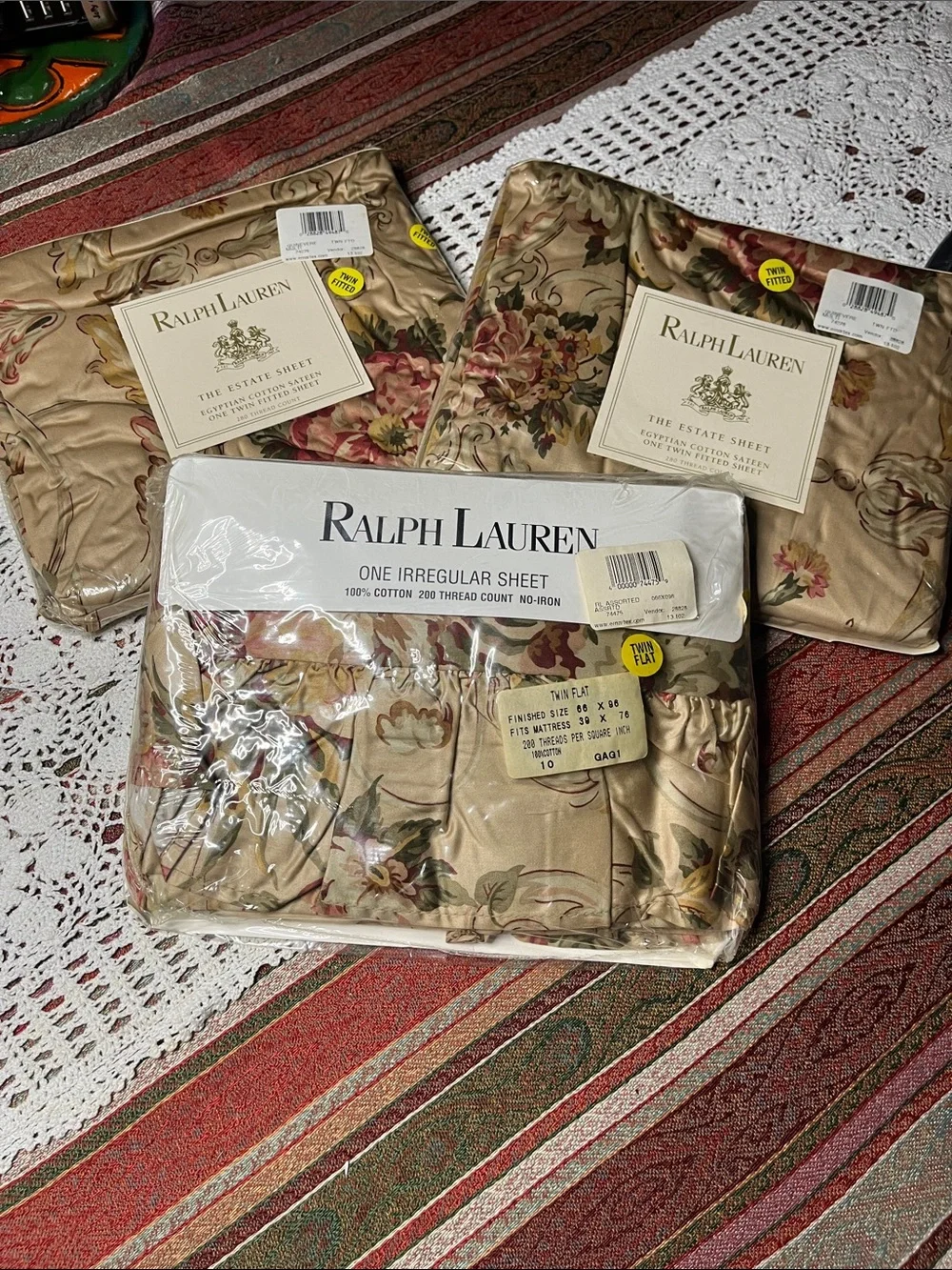 Ralph Lauren set Quenevere Egyptian cotton.sateen collectible BUNDLE 3pc